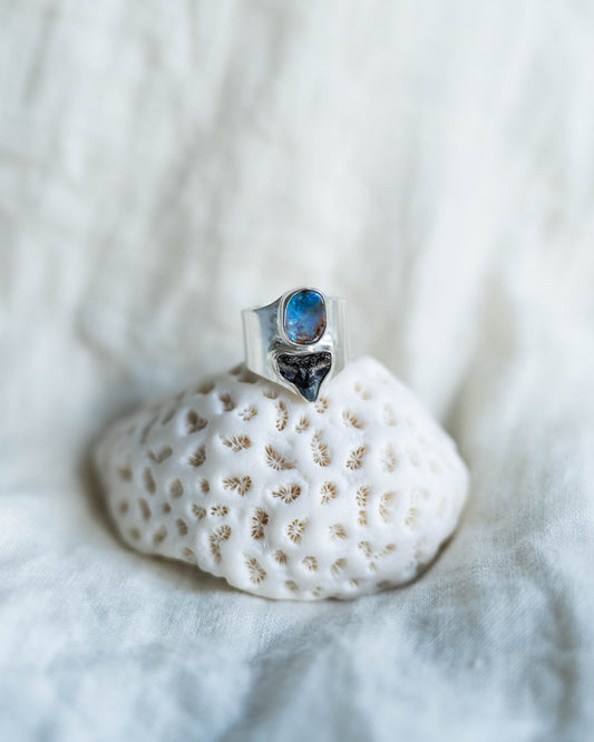 opal block ring size 7