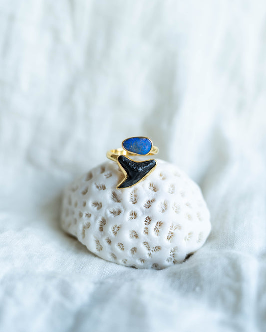 gold opal wrap ring size 7