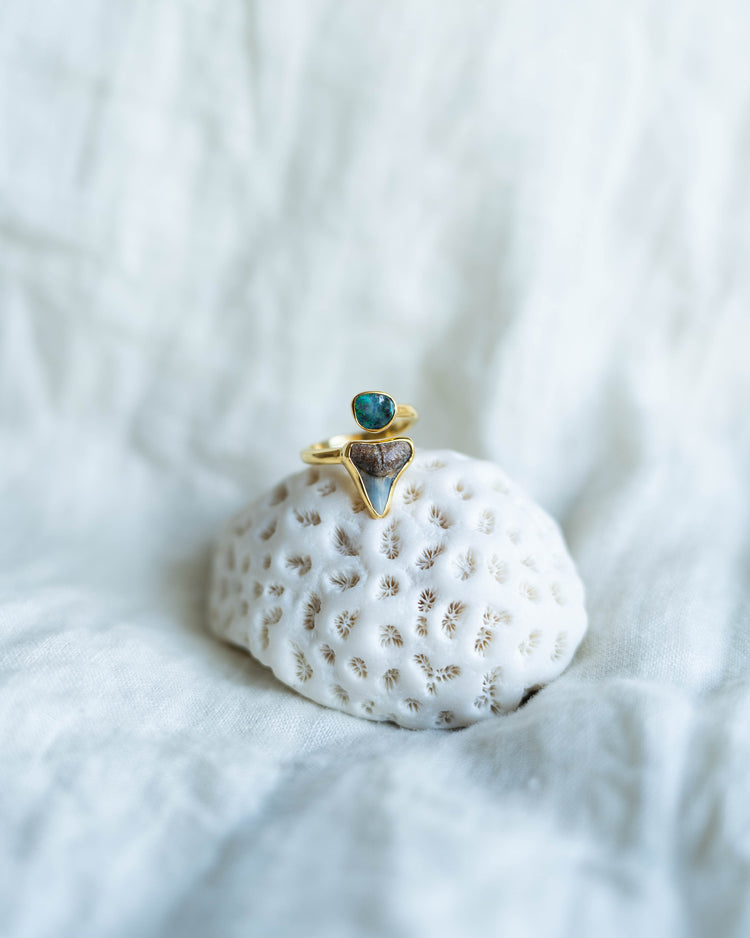 gold opal wrap ring size 6