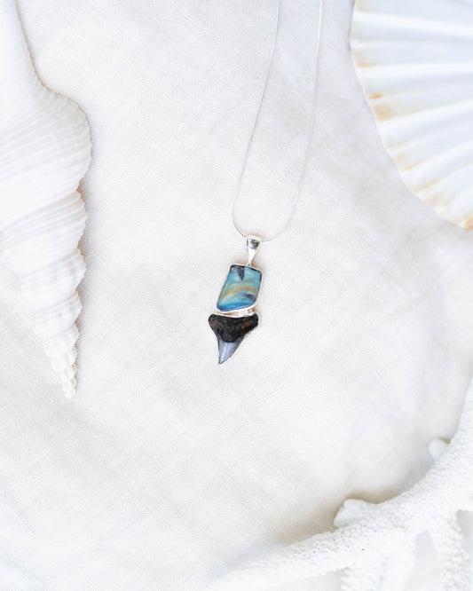 opal galaxy bezel necklace