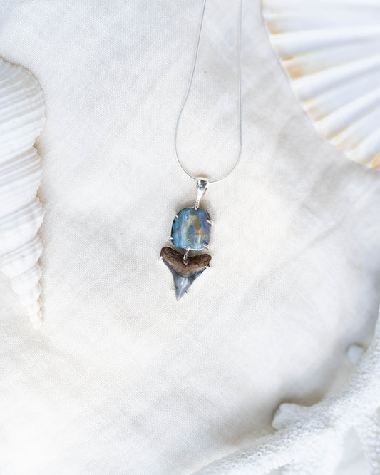 opal galaxy claw necklace