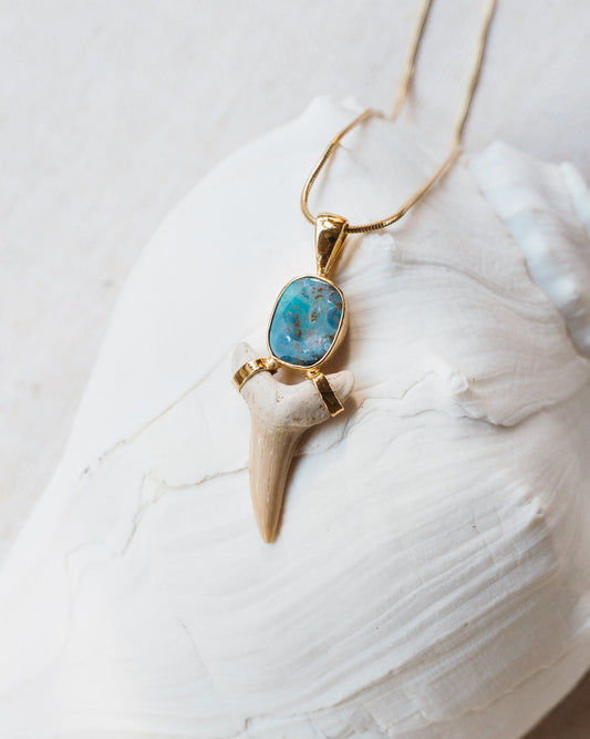 gold opal galaxy drop necklace
