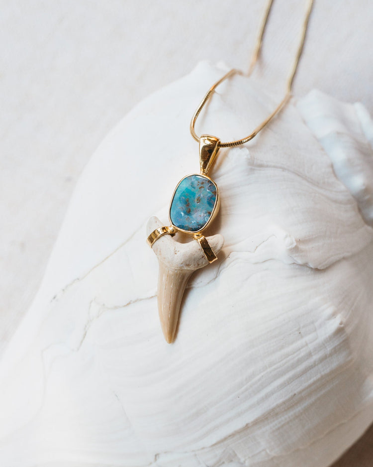 gold opal galaxy drop necklace