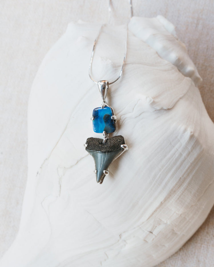 opal galaxy claw necklace