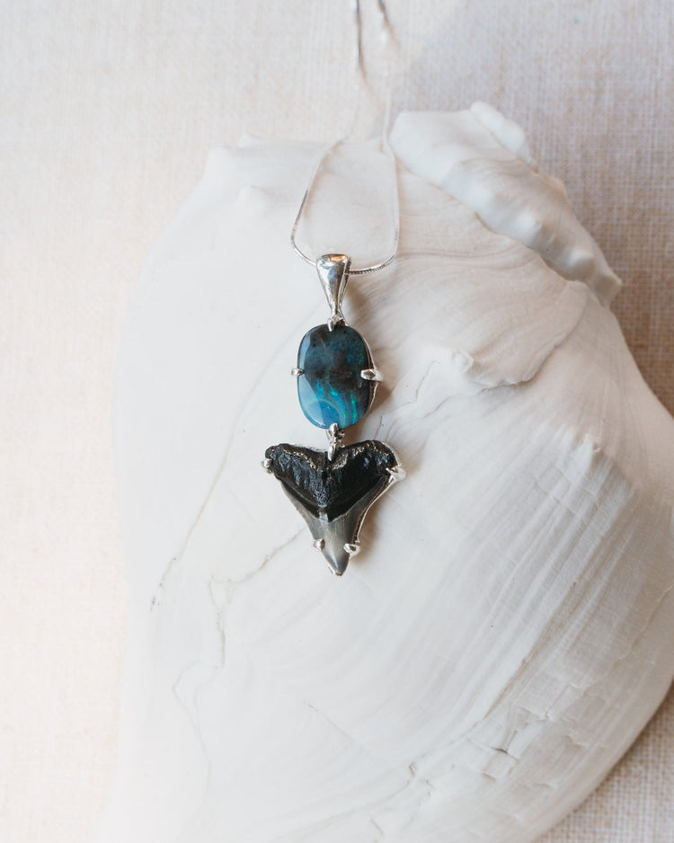 opal galaxy claw necklace