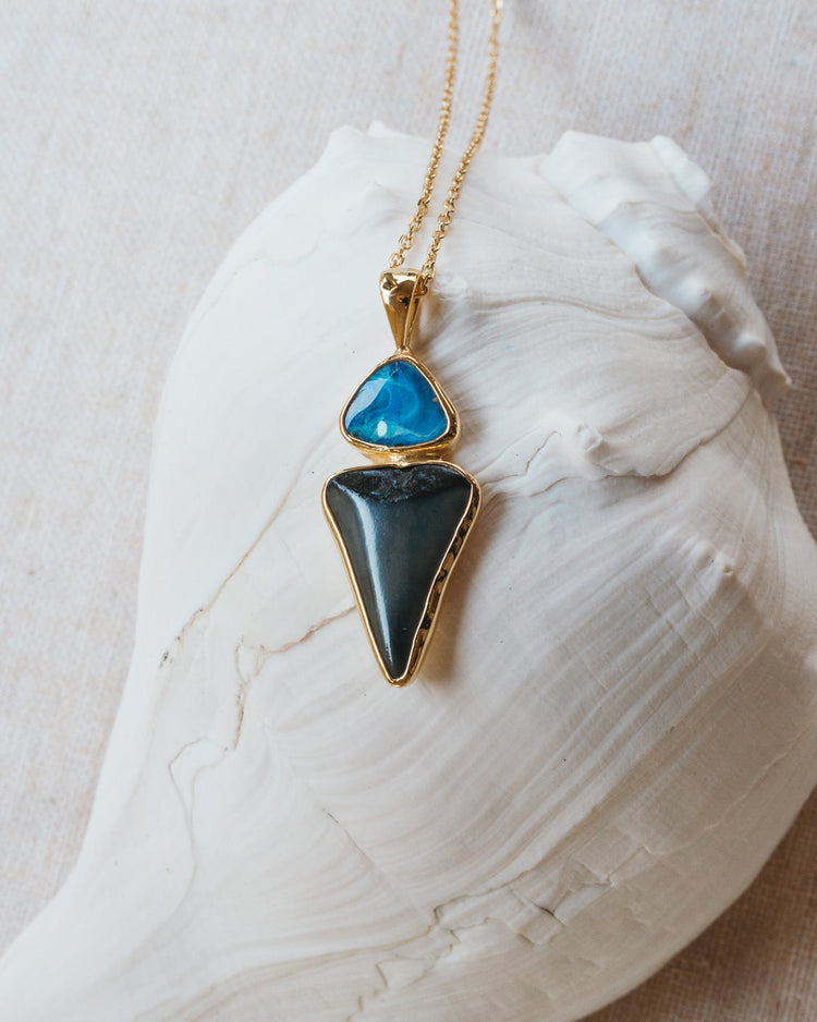 gold opal galaxy bezel necklace