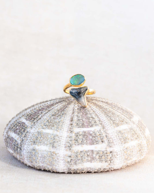 gold opal wrap ring size 7