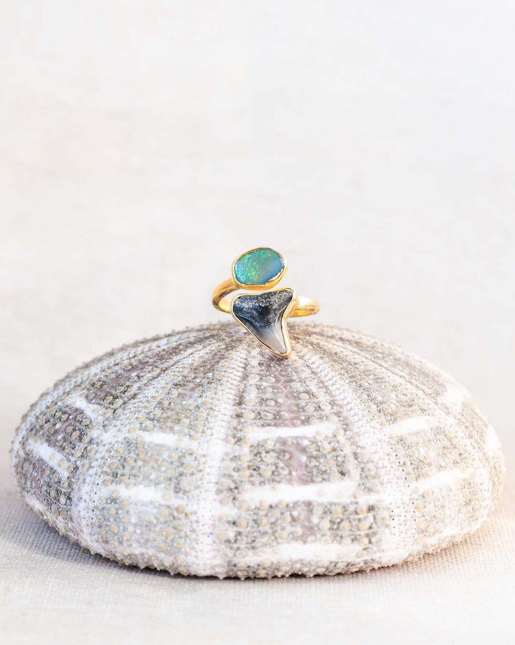gold opal wrap ring size 7