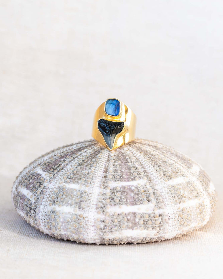 gold opal block ring size 8