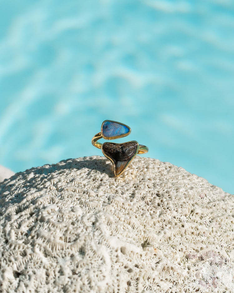 gold opal wrap ring size 9
