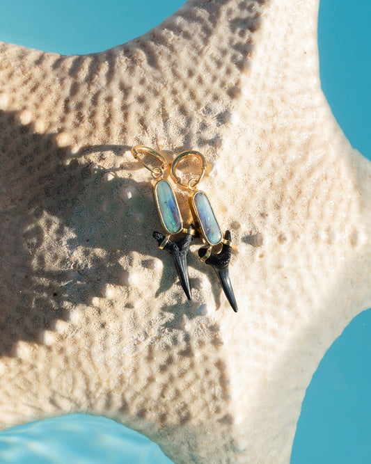 gold opal drop earrings