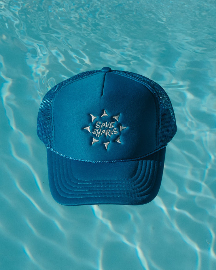 save sharks trucker hat