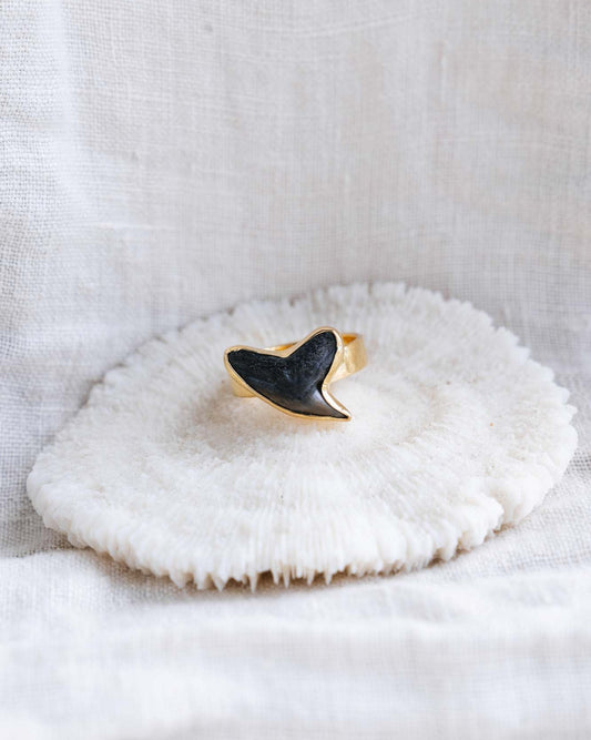 gold found at sea fossil ring size 7