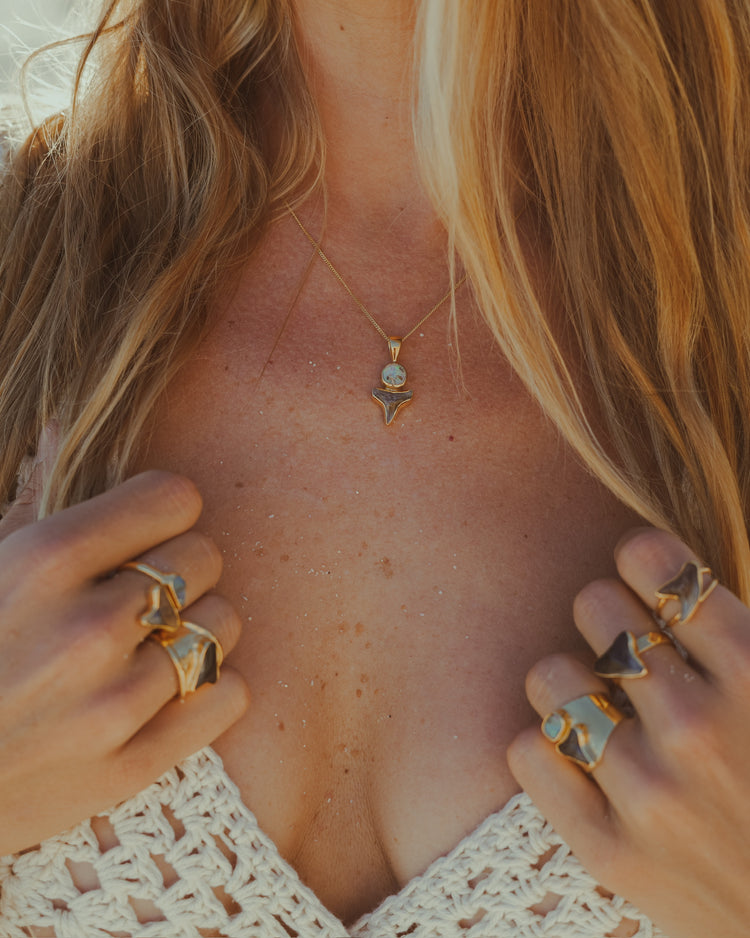 opal galaxy bezel necklace