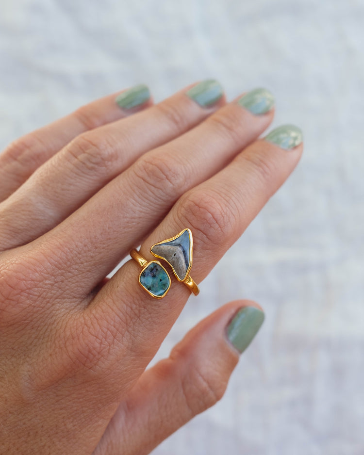 gold opal wrap ring size 7.5