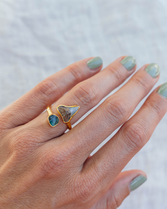 gold opal wrap ring size 6