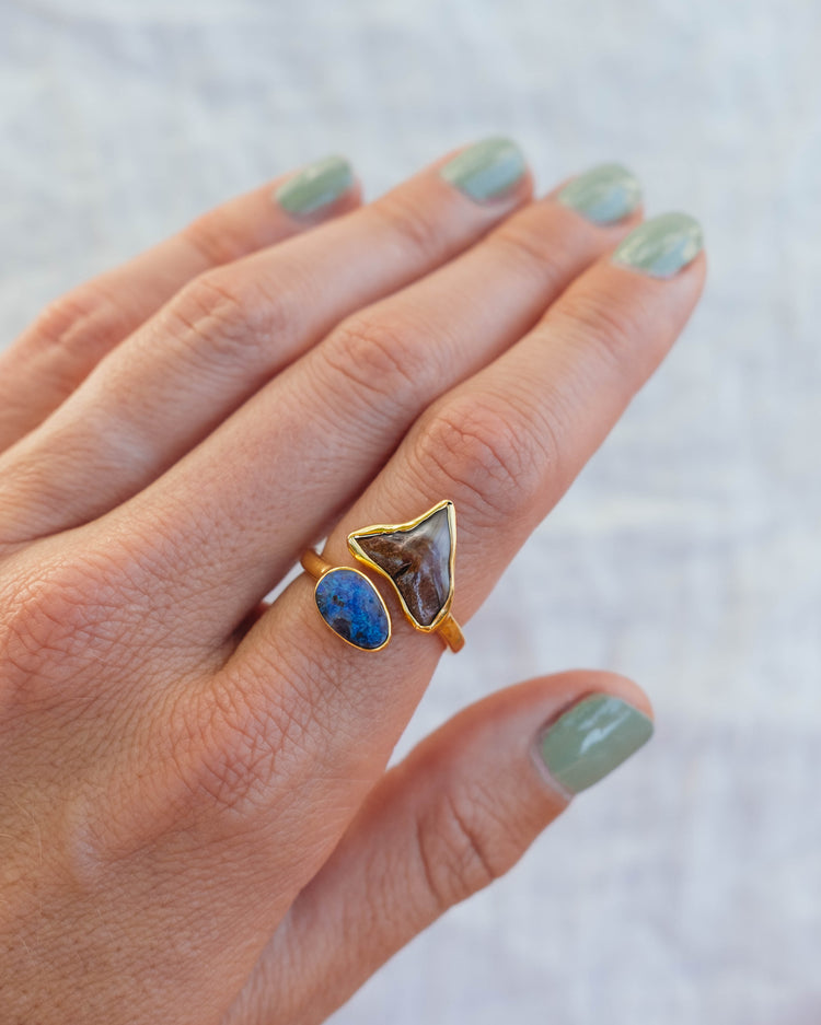 gold opal wrap ring size 8