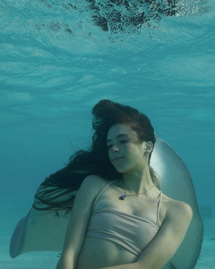 gold opal galaxy drop necklace