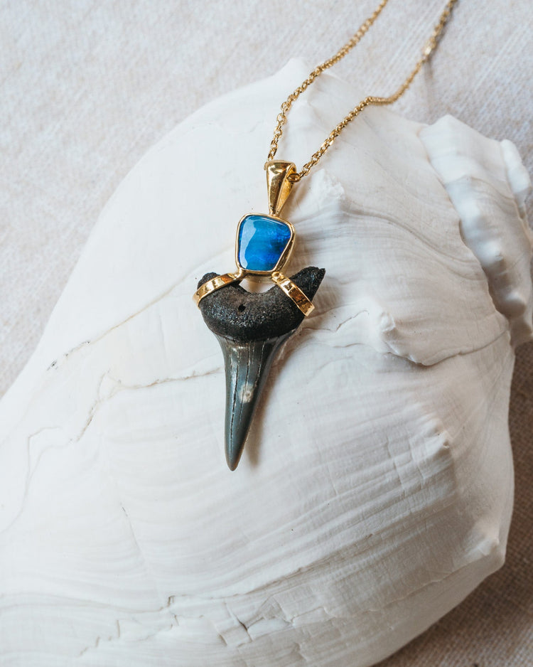gold opal galaxy drop necklace