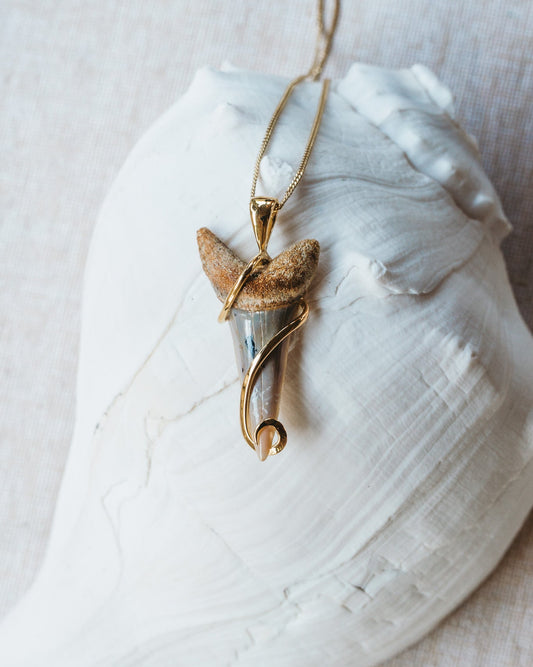 gold fossil swirl necklace