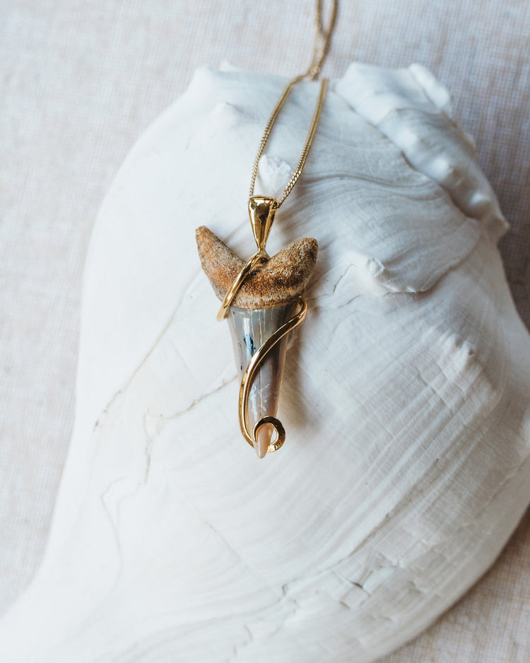 gold fossil swirl necklace