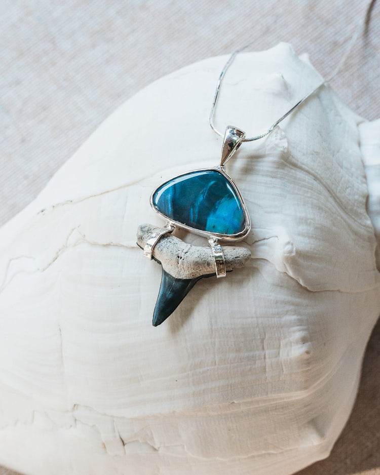 opal galaxy claw necklace