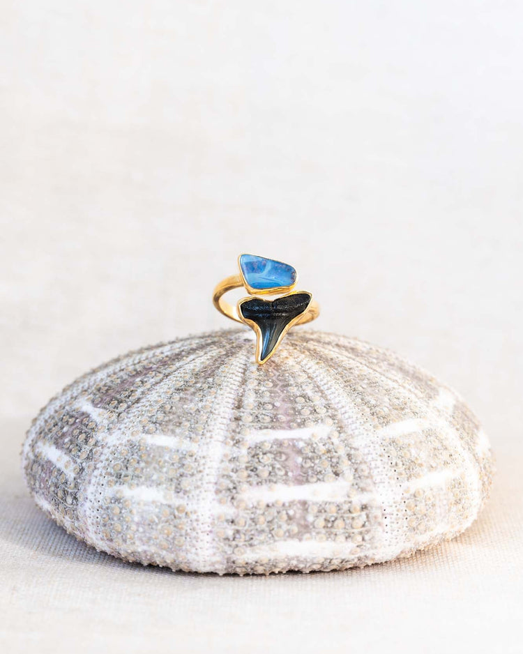 gold opal wrap ring size 8