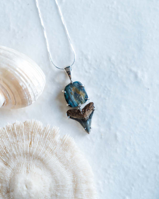 opal galaxy claw necklace