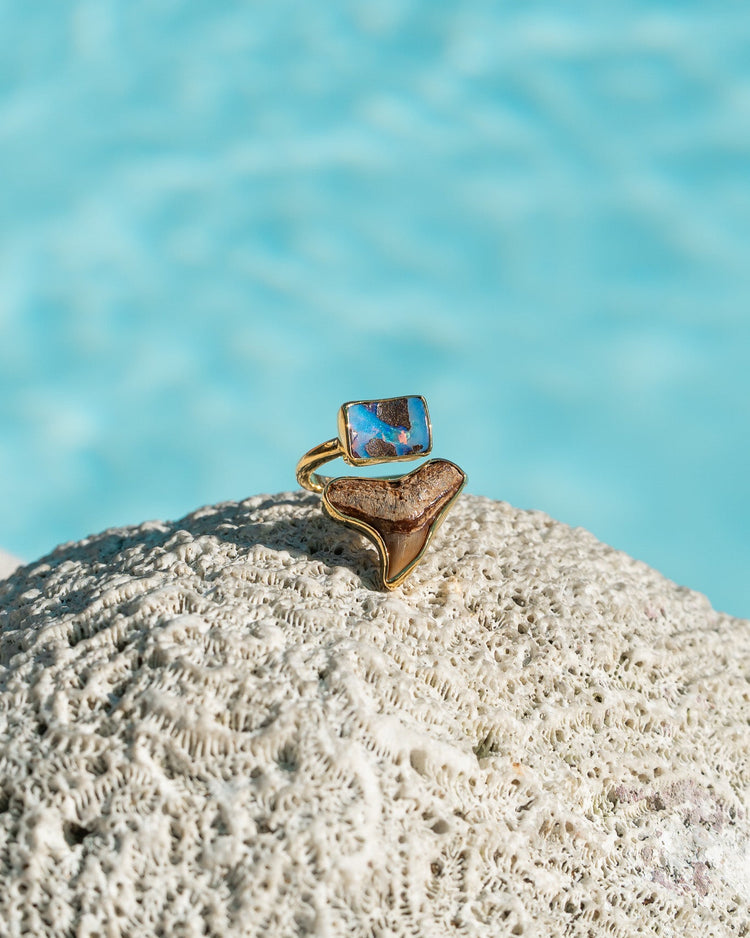 gold opal wrap ring size 7