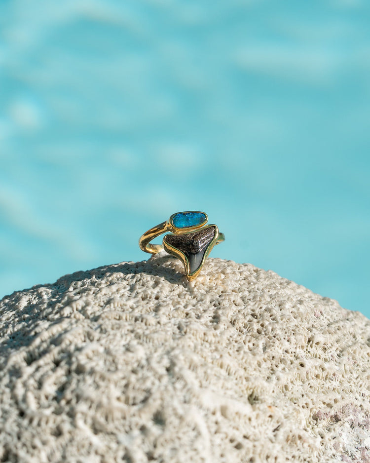 gold opal wrap ring size 5.5