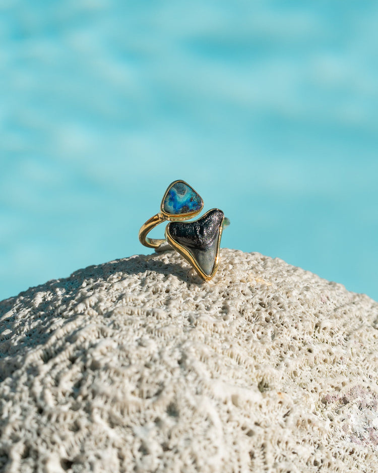 gold opal wrap ring size 8