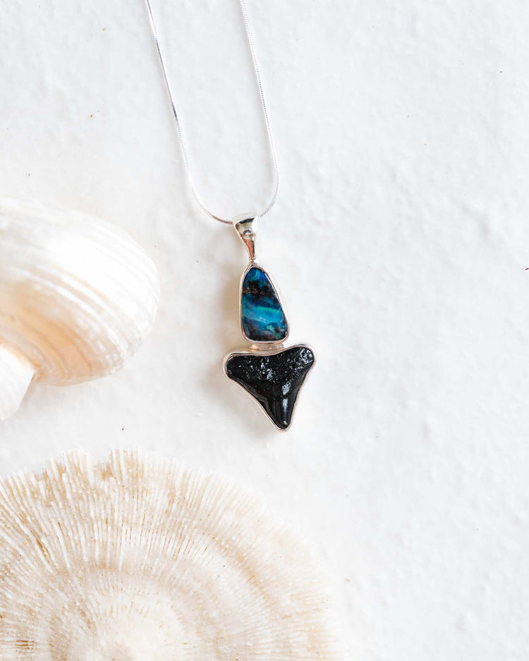 opal galaxy bezel necklace