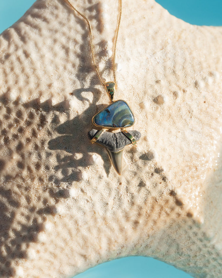 gold opal galaxy drop necklace