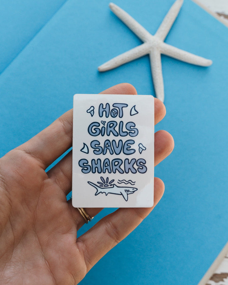 hot girls save sharks sticker
