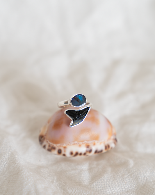 Tiger Shark Opal Wrap Ring size 5-6